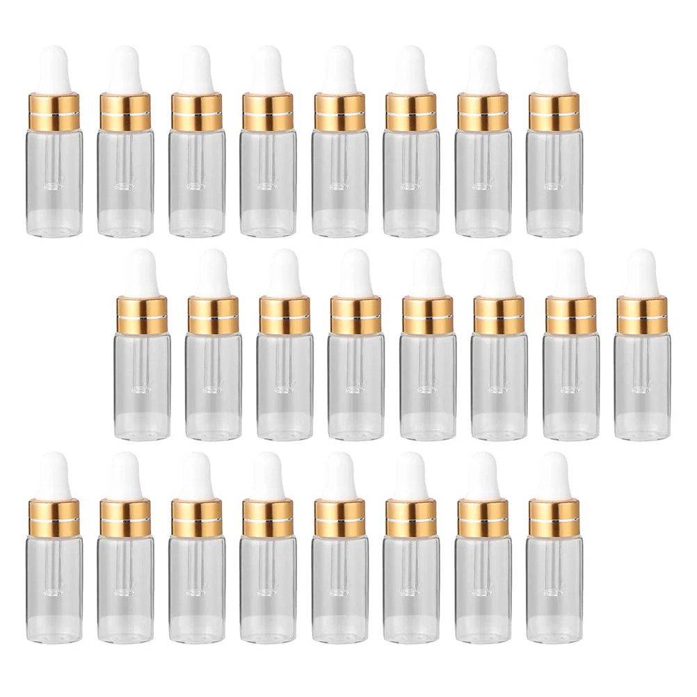 

50pcs 3ml Refillable Clear Glass Essential Oil Perfume Bottles Dropper Vials
