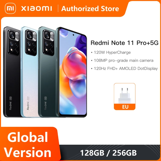 Global Version Xiaomi Redmi Note 11 Pro+ 5G Plus Smartphone 120W HyperCharge Dimensity 920 120Hz AMOLED 108MP 1