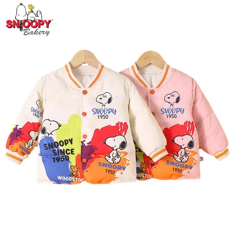 

New Snoopy Kids Down Jackets Thicken Warm White Duck Down Coat Fashionable Winter Boys Girls Clothes Top 2-9 Year Outerwear