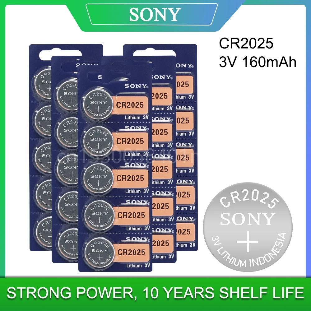 Литиевая батарея SONY CR2025 CR 2025 ECR2025 DL2025 BR2025 KCR2025 L12 3 в Кнопочная монетная для игрушек