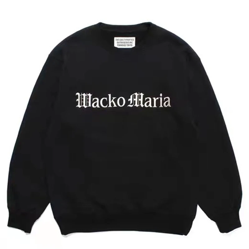 

2023ss Black WACKO MARIA Harajuku Sweatshirts Men Women Best Quality graphic Letter Printed Pattern Sweater Hoodie streetwear