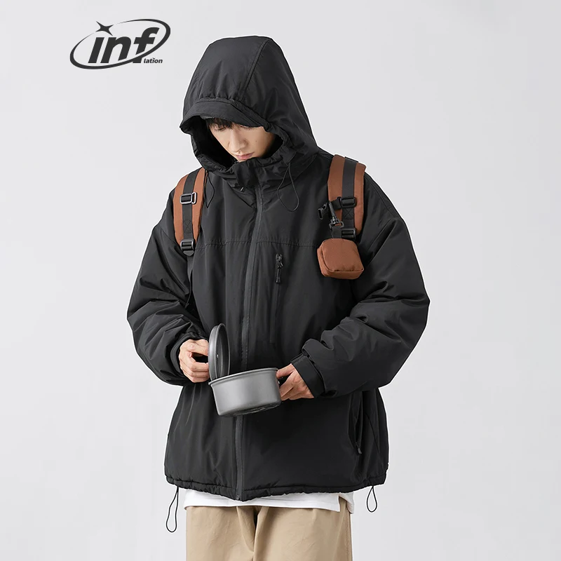 

Зимние толстые теплые мужские парки с хлопковой подкладкой, ветрозащитные пальто унисекс с капюшоном