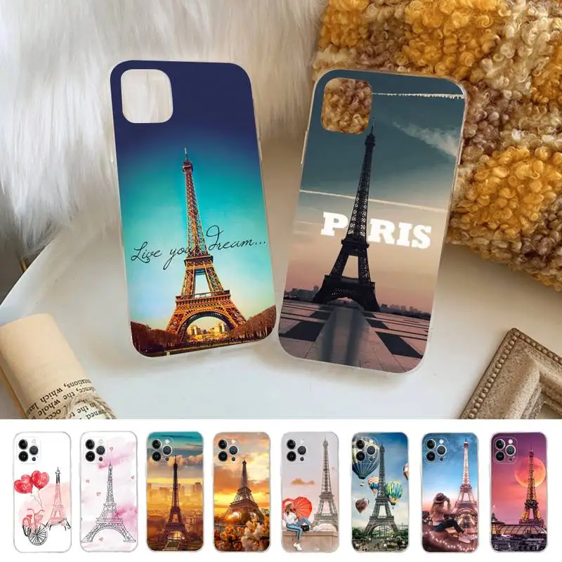 

Eiffel Tower Phone Case Silicone Soft for iphone 14 13 12 11 Pro Mini XS MAX 8 7 6 Plus X XS XR Cover