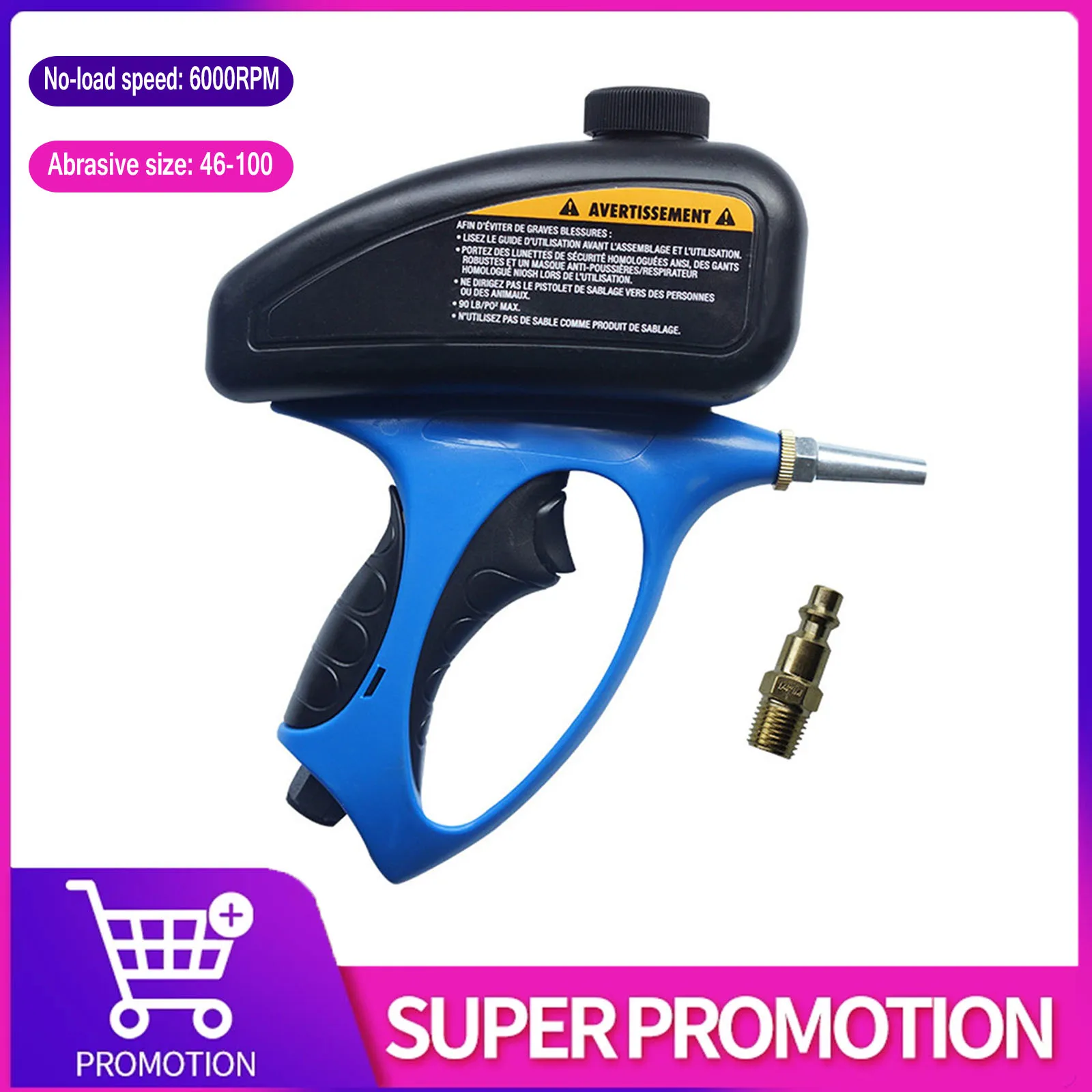 6000rpm Anti-rust Sandblaster Handheld Pneumatic Sand Blasting Machine Glass Tombstone Sprayer Sandblasting Machine With Nozzle