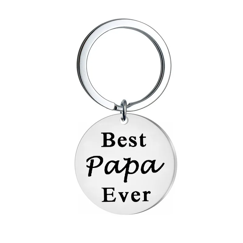 

Best Papa Ever Father Dad Stainless Steel Keyring Keychain Charms Women Jewelry Accessories Pendant Gifts Fashion