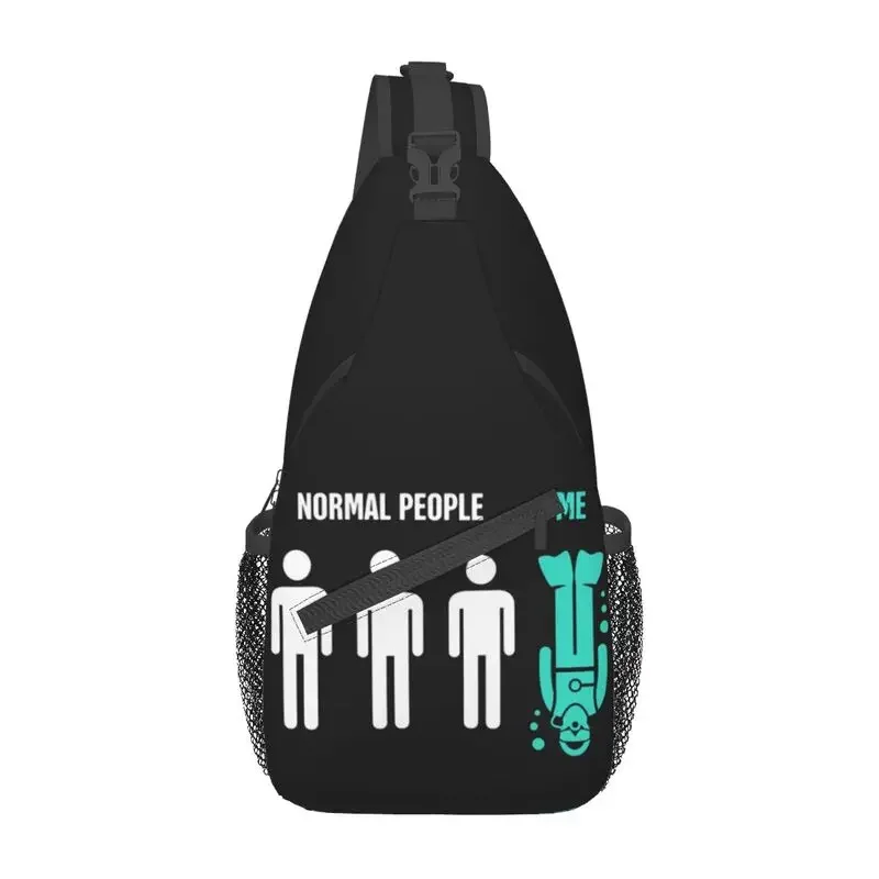 

Cool Normal People Scuba Diving Sling Bags for Travel Hiking Men Dive Divers Chest Crossbody Backpack Shoulder Daypack