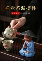 creative little monk tea leak kung fu tea set accessories purple sand figure ornaments multi functional tea pet tea play
