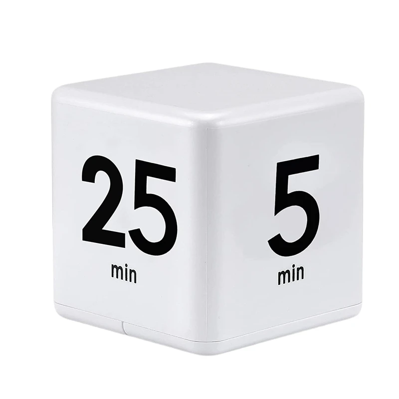 

ABHU Cube Timer Kitchen Timer Time Management Timer Gravity Sensor Flip For Time Management And Countdown 25-5-45-15 Minutes