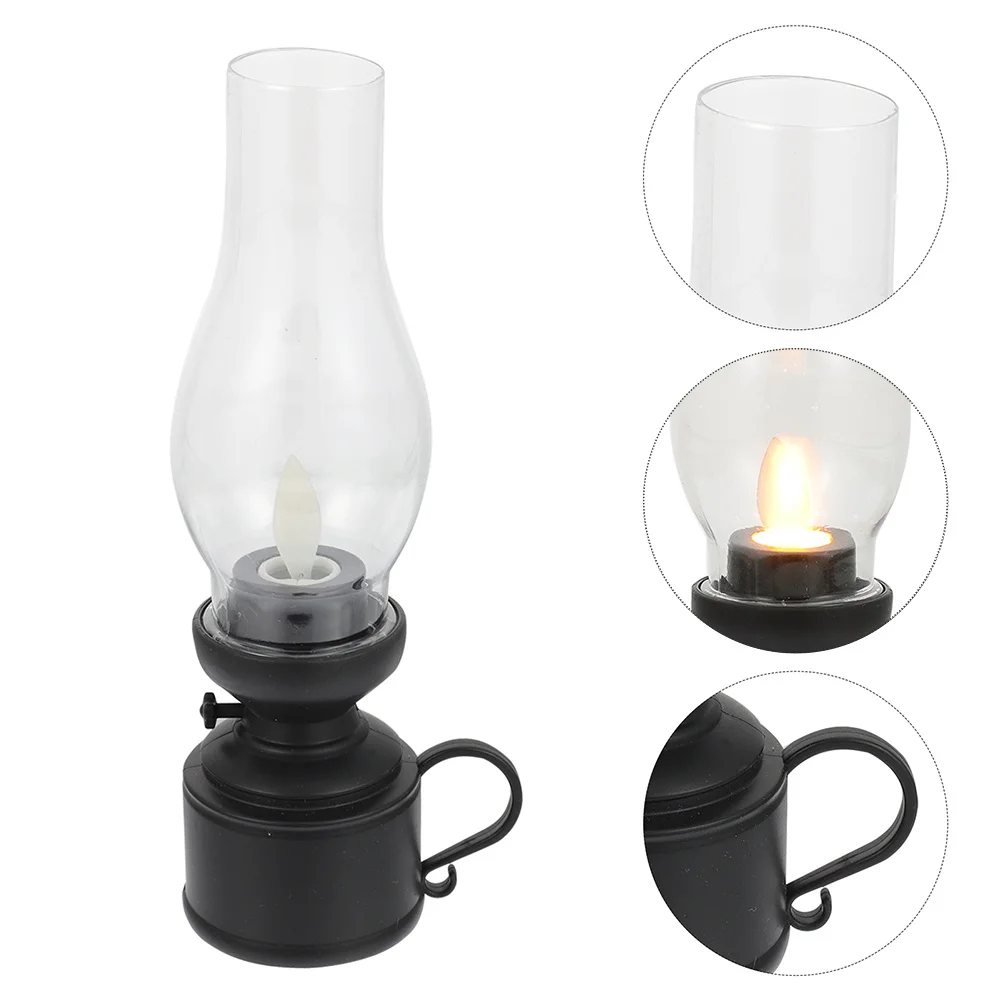 

Desk Topper Decoration Oil Lamps Chamber LED Night Light Kerosene Model Classic Old Lantern Desktop High Brightness