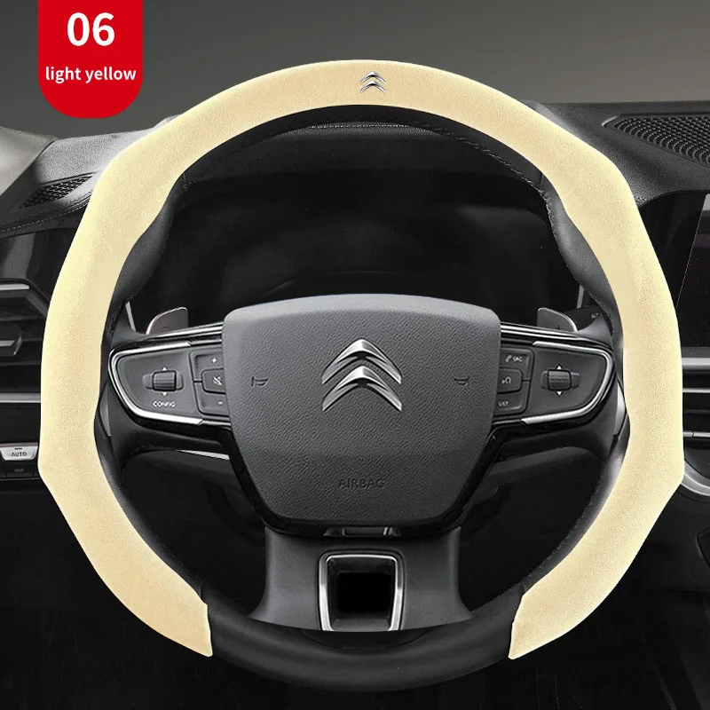 Фото Съемный замшевый чехол на руль для Citroen C3 C4 C5 C6 VTS DS 3 Xsara C-Crosser Berlingo Jumpy C-Elysee Автоаксессуары №3