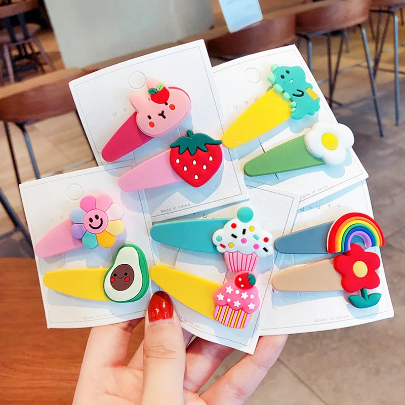 

Cartoon Fruit Baby Hairpins Cute Acrylic Smile Face Hair Pins BB Clip Bangs Barrettes Little Girls Princess Hair Ornaments