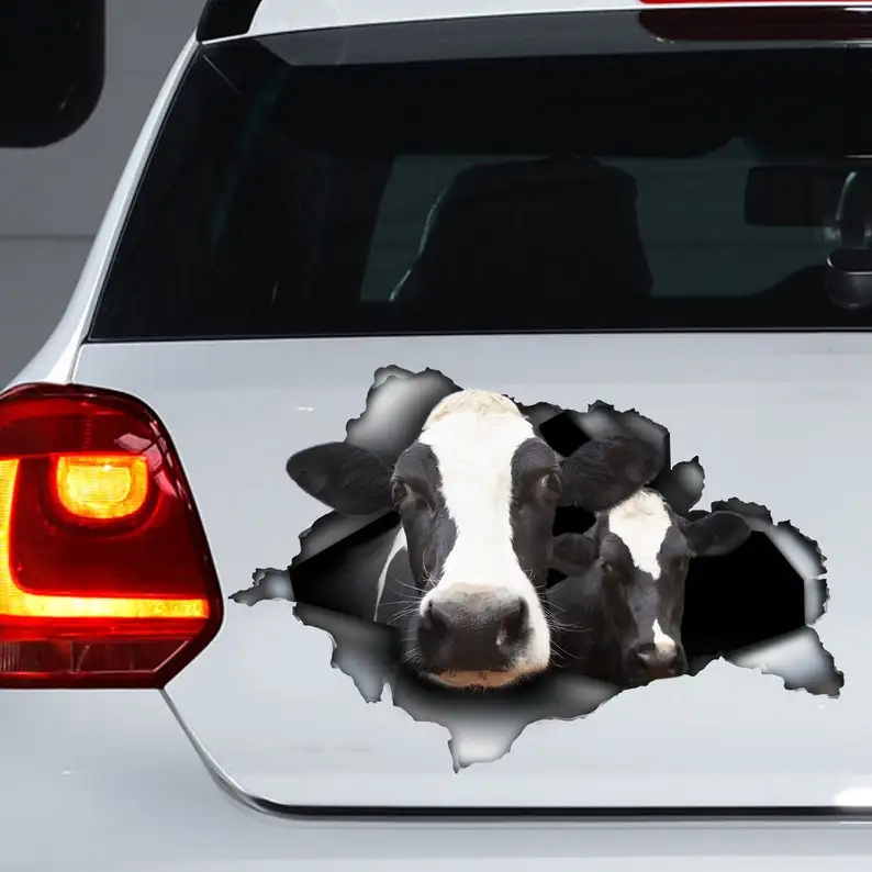 

Black and white Cows car decal , cow car magnet, cow sticker