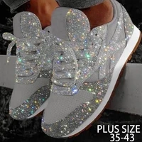 5 colors fashion women sequin running shoes casual breathable shoes outdoor light weight sports shoes walking sneakers plus size