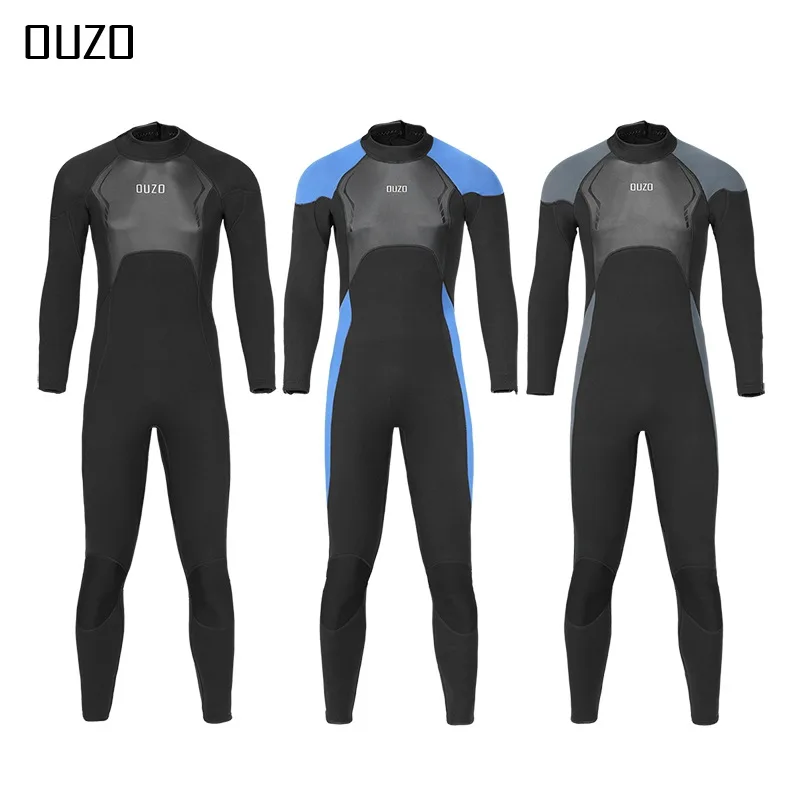 Wetsuit Women Men 3MM Full Body Neoprene Diving Scuba Wet Suit in Cold Water, One Piece Back Zip Long Sleeves Thermal Swimsuit