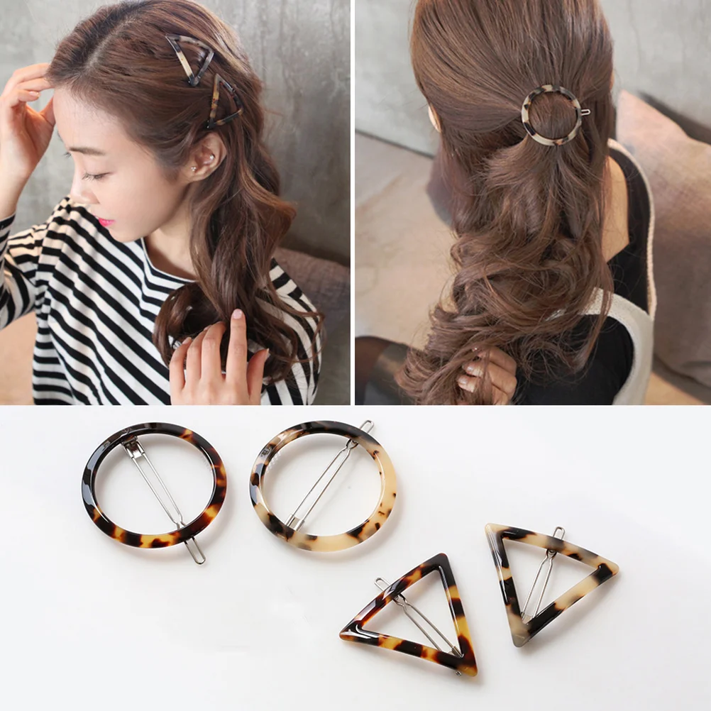 

4 Pcs Circle Hair Barrettes Round Hair Clip Geometric Hairpin Hair Clips Alligator Acrylic Women Hair Claw Clamps