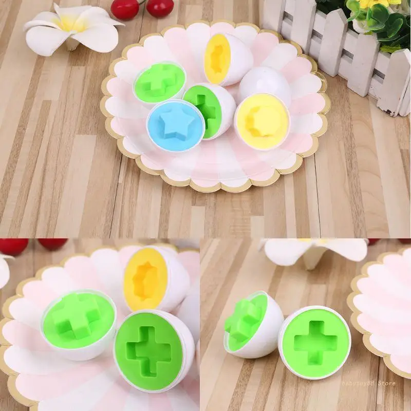 

Y4UD Kids Toy 6pcs Pretend Eggs Shape Puzzle Wise for Wisdom Learning Kitchen Party G