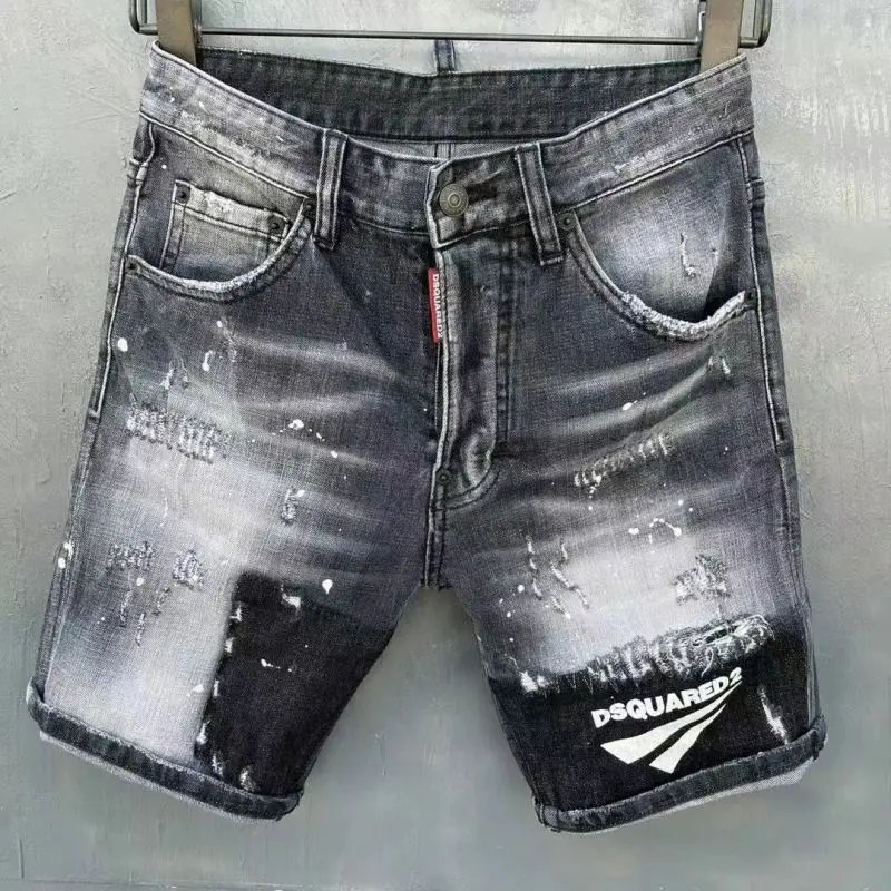 

Летние женские/мужские короткие джинсовые шорты DSQUARED2 с буквенным принтом, модные повседневные зауженные высококачественные джинсовые шор...