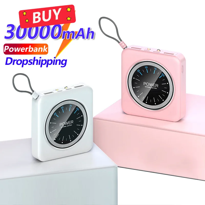 

Mini Power Bank 30000mAh External Battery Portable Simple Style Macaron Charger Two-way Fast Chargingfor Xiaomi IPhone