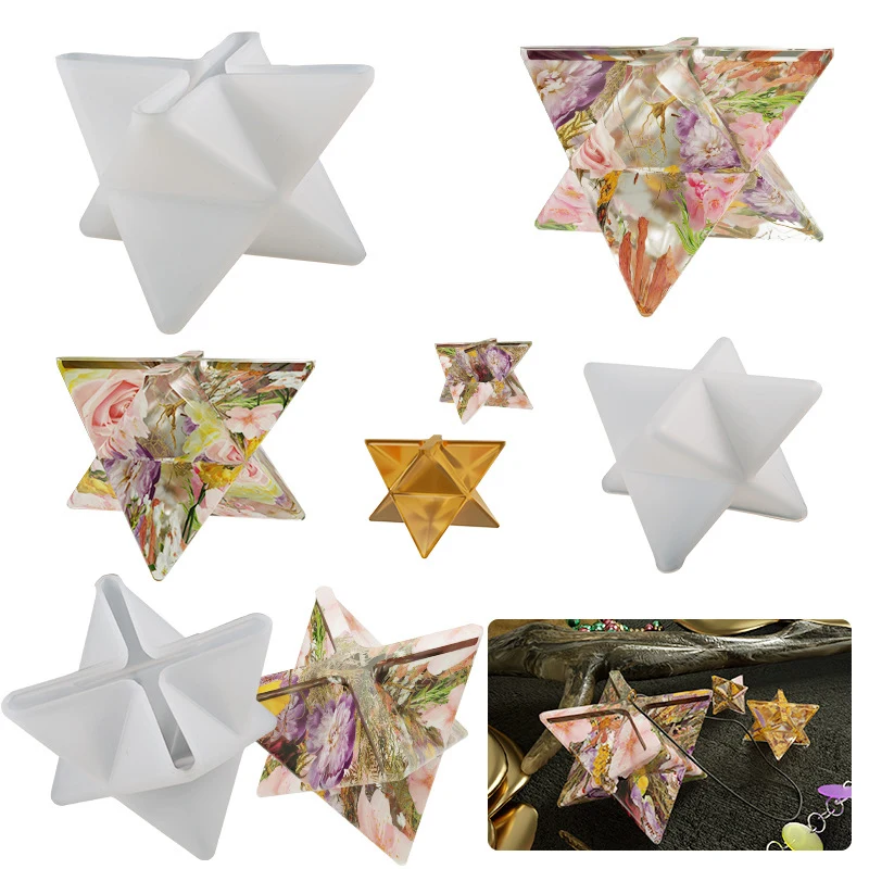 

Hexagram Pendant Earring Molds Silicone Epoxy Resin diy Casting Mould for Ornament Keychain Diy Jewelry Decoration Making Tool