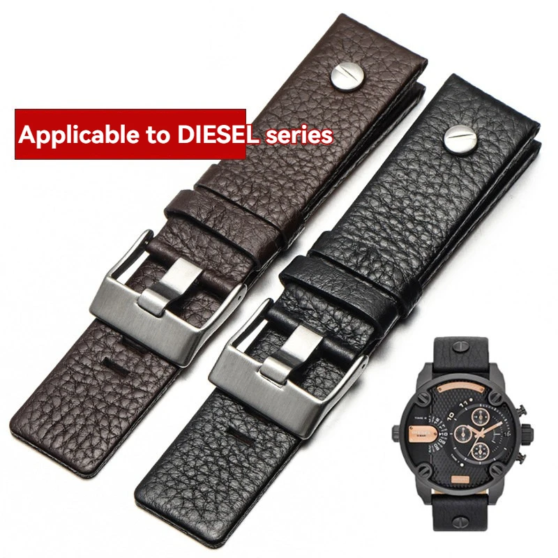 Фото Ремешки для часов из натуральной кожи для Diesel DZ4323 DZ1657 DZ7257 DZ4318 DZ7313, унисекс, 22 мм, 24 мм, 26 мм, 28 мм, 30 мм, 32 мм №2