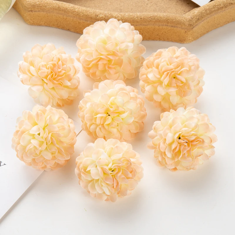 

50 шт. искусственные цветы гортензии для свадьбы, сада, домашнего декора, рождественской вечеринки, коробка конфет «сделай сам», альбом для вырезок, розовый шар, хризантема