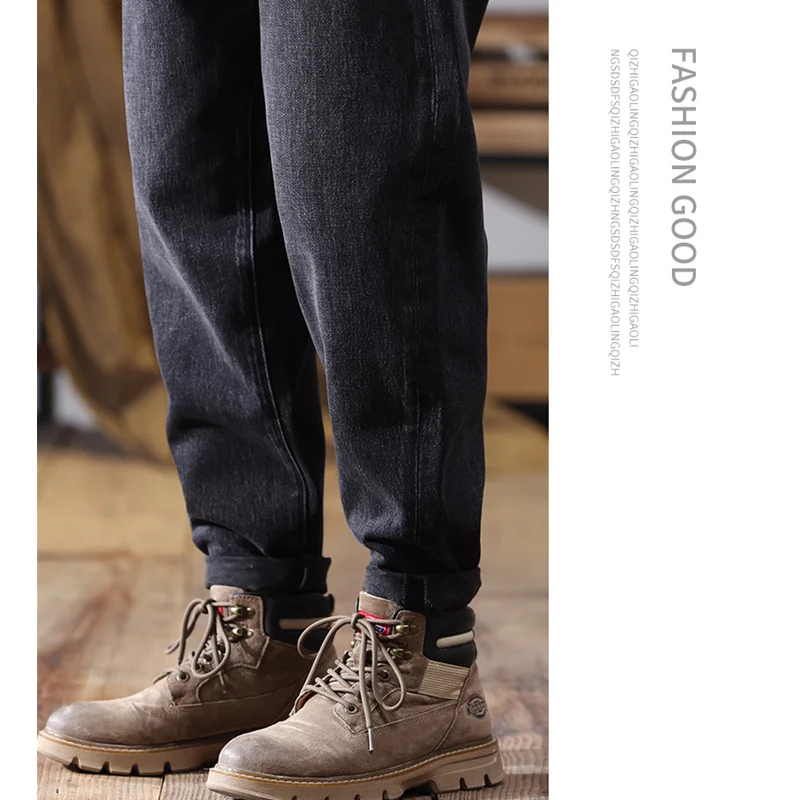 Streetwear Men 2022 New Pattern American Recreational Blue Haren Pants Vintage Loose Temperament Jeans Autumn and Winter Female