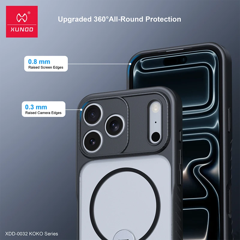 Фото Чехол Xundd для iPhone 17, серия KOKO, магнитный противоударный ПК + мягкий кольцевой держатель из ТПУ 360 °   Вращающийся чехол для iPhone 17 Pro Max (148. №4