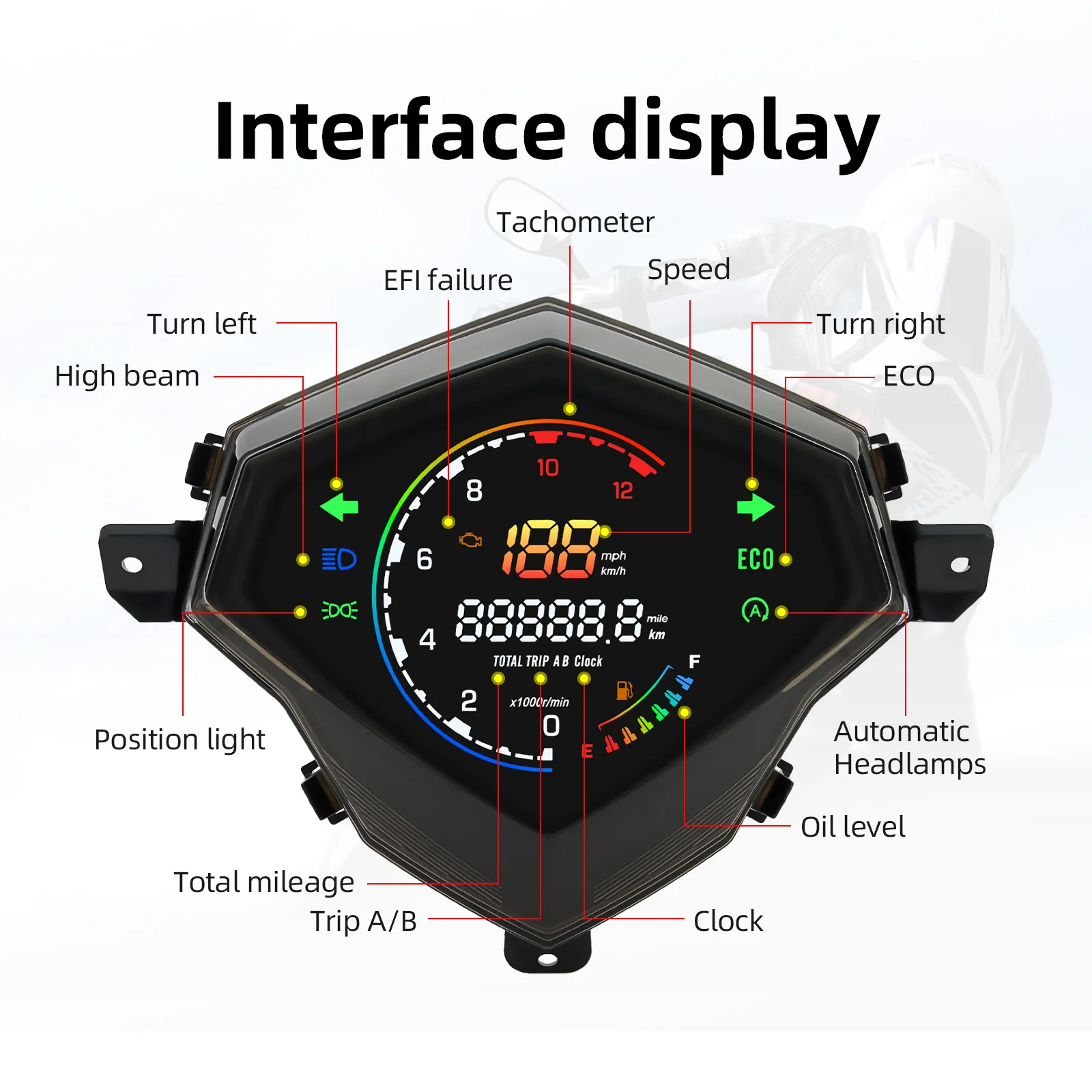12000 об/мин мотоциклетный счетчик цифровой спидометр одометр и датчик уровня