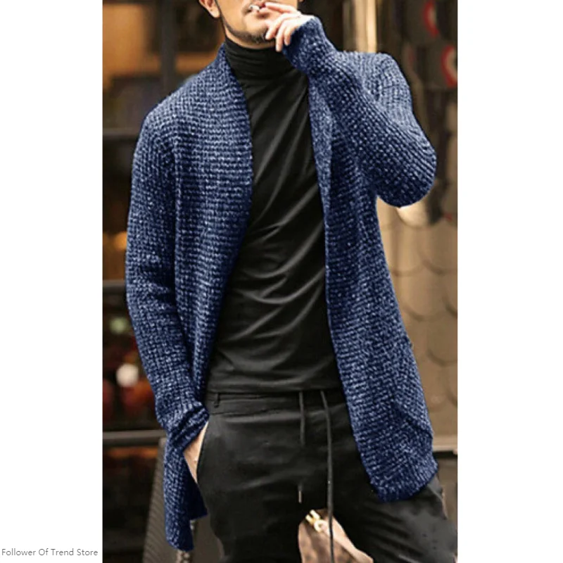 Кардиган мужской вязаный шерстяной плотный теплый удобный мягкий Повседневный