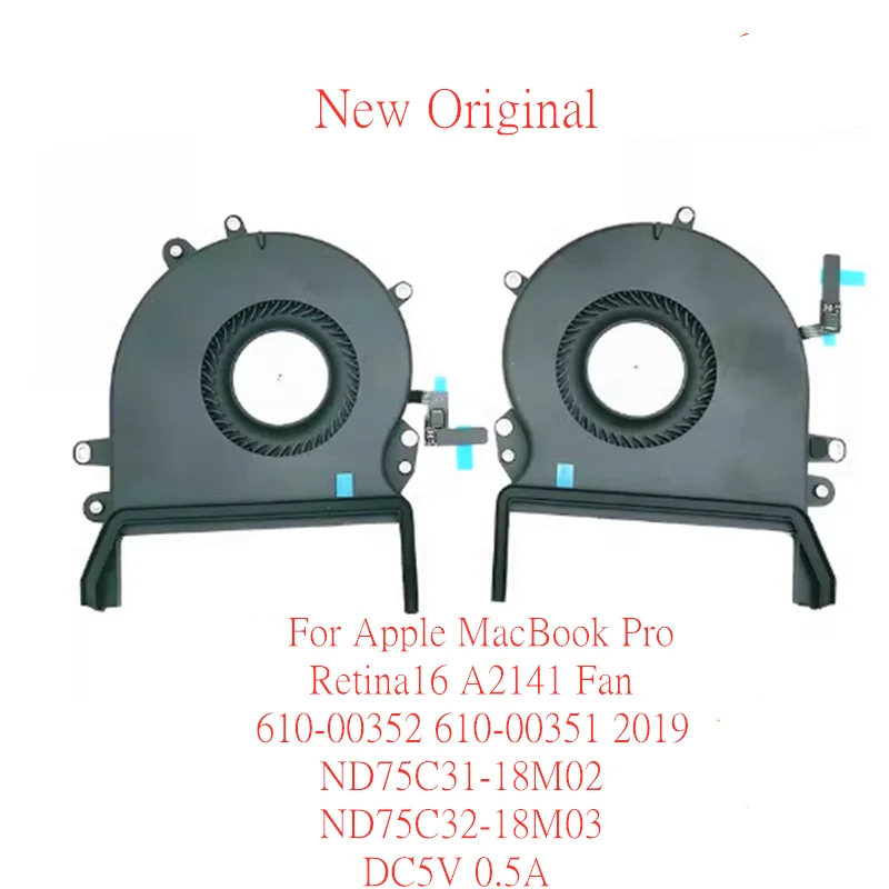 Новый оригинальный охлаждающий вентилятор для ноутбука Apple MacBook Pro Retina16 A2141, вентилятор 610-00352 610-00351 2019 стандарта 5 В