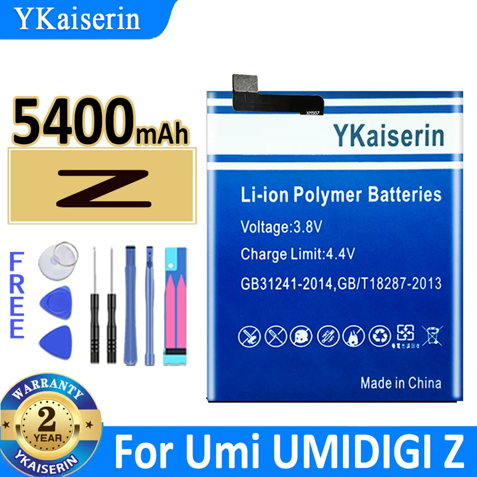

YKaiserin 5400mAh Battery For Umi UMIDIGI Z Battery High Quality Batterij Bateria + Track Code