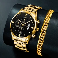 2022 mens sports watches men casual business stainless steel analog quartz wristwatch male luxury gold bracelet watch clock