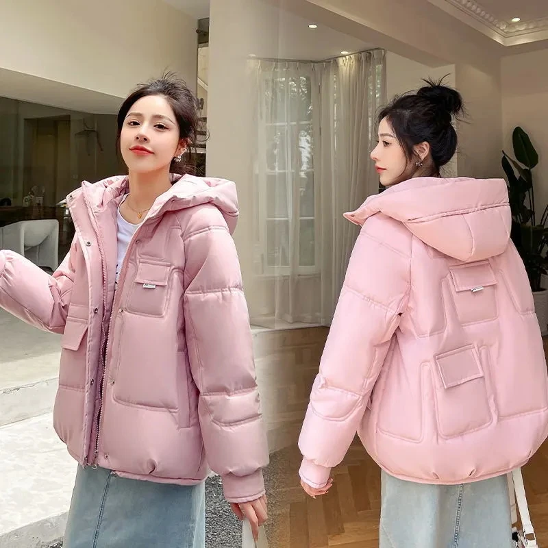 Women Winter Cotton Padded Jacket 2022 New Warm Thick Cotton Padded Coat Female Winter Hooded Parkas Coat Women Loose Outwear