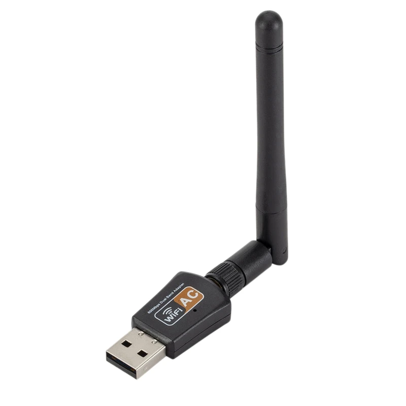 

USB Wi-Fi адаптер с антенной, Двухдиапазонная беспроводная сетевая карта для ПК/настольного компьютера/ноутбука, Поддержка Windows 10/8/7