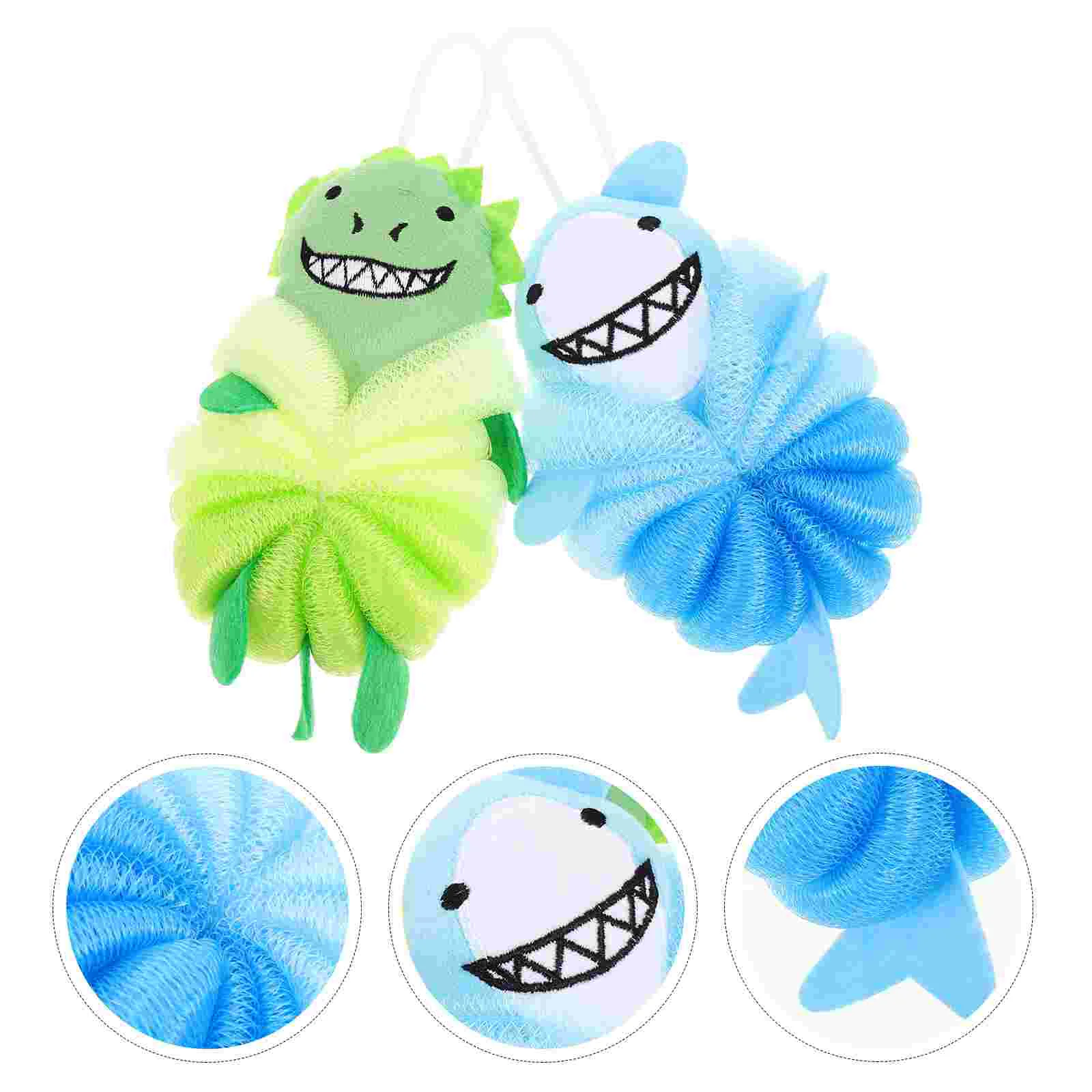 

Bathsponge Shower Loofah Body Mesh Scrubber Puff Cute Exfoliating Loofahs Bathing Washskin Pouf Cleaning Brush Bubble Foaming