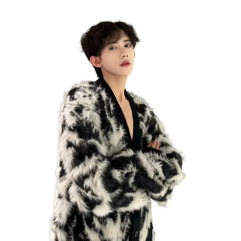 Модный вязаный свитер с круглым вырезом для мужчин повседневный элегантный