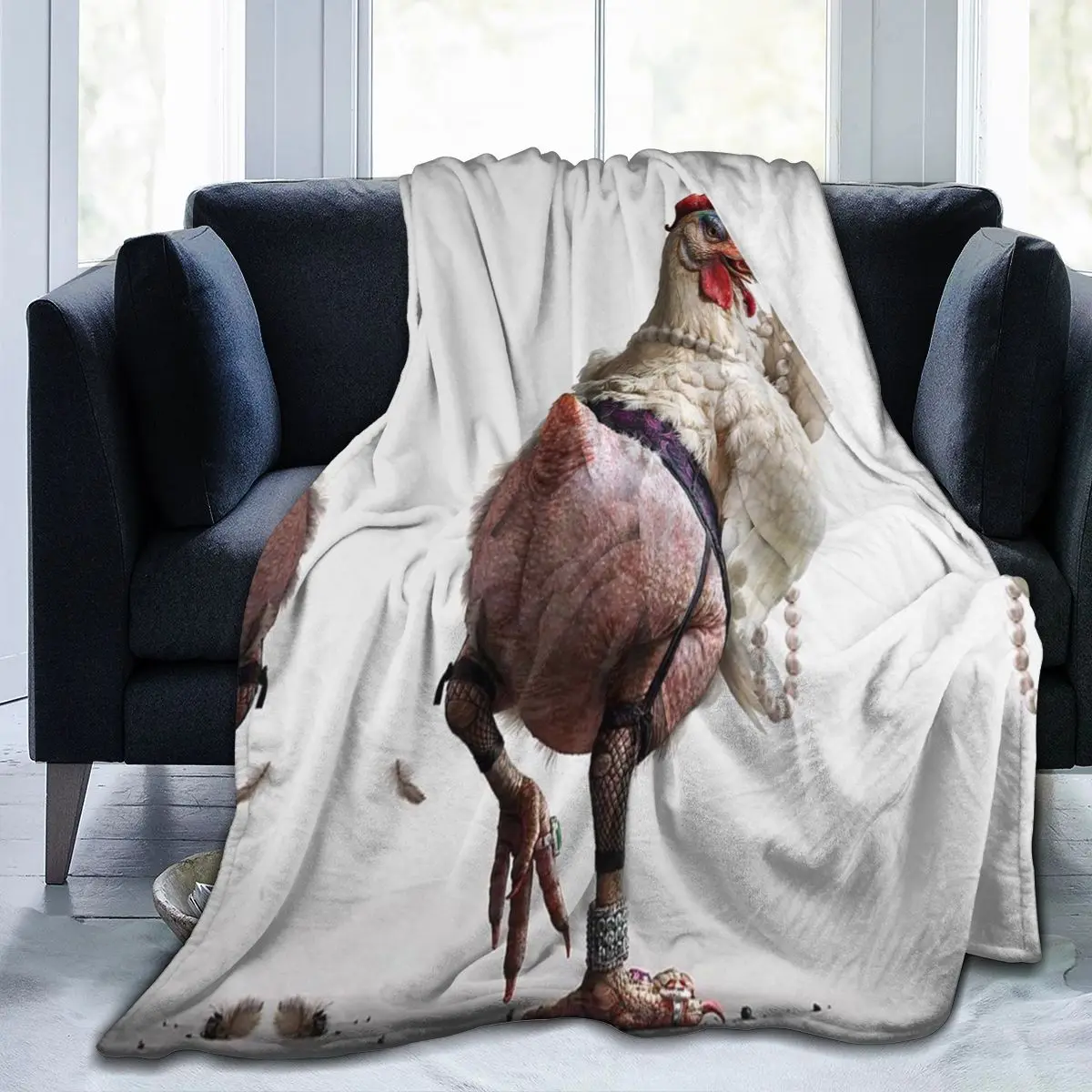 

Battle chicken 3D blanket, personalized printing, soft and warm coral velvet, light and thin mechanical washing flannel blanket