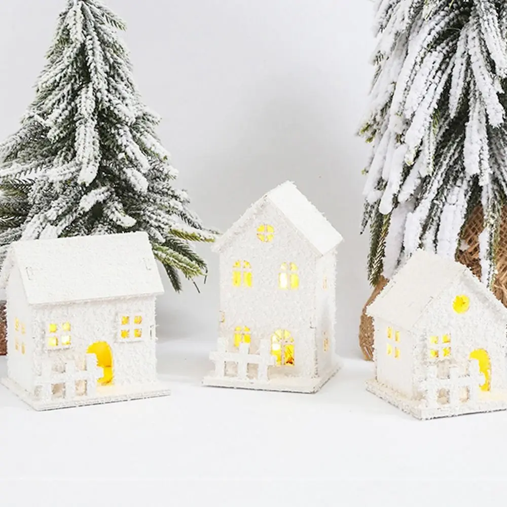 

Светящаяся в снегу Рождественская елка, подвесное украшение, деревянный подвесной Рождественский деревянный дом, деревянные поделки, Рождественская светодиодная подсветка