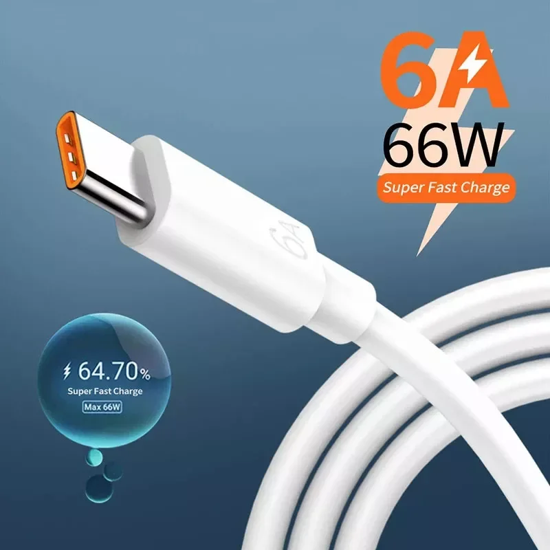

NEW2023 6A USB 66W Type C USB Fast Charging Charger Type-C Data Cord Redmi note 10 USB C