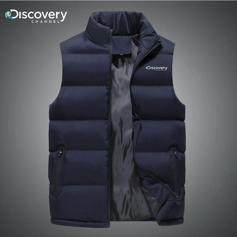 2022 New Discovery Clothing Winter Jacket Men Stand Collar Vest Men Zipper Men's Jacket Sleeveless Casual Vest Large Size