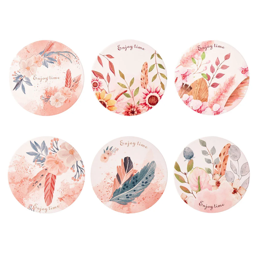 

6Pcs Coaster Home Accessory Ceramic Coaster Decorative Cup Coaster for Restaurant Hotel Dining Table