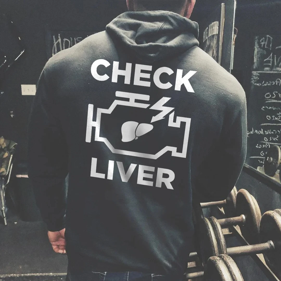 

Badassdude Check Liver Printing Men's Casual Hoodie