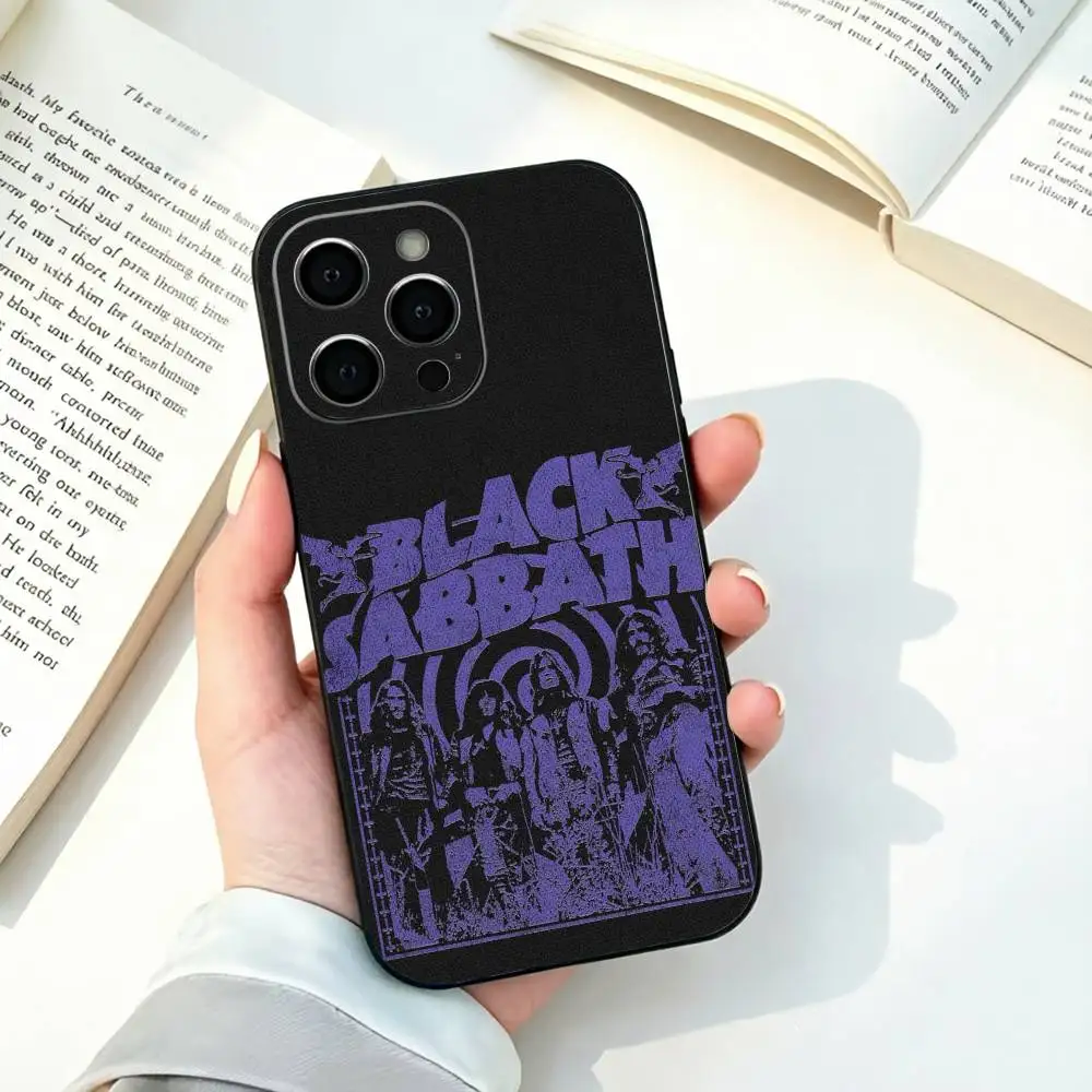 Фото Черный чехол для телефона с изображением группы Black S-Sabbath (хэви-метал) для iPhone 17, 16, 15, 14, 13, 12, 11 Plus, Pro Max и других моделей, мягкий черный чехол №4