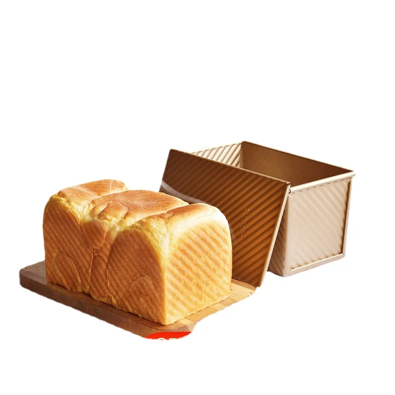 

450g Corrugated Nonstick Toast Box Mold for Household Oven with Lid Baking Accessories Cake Tools Kitchen Bread Mould