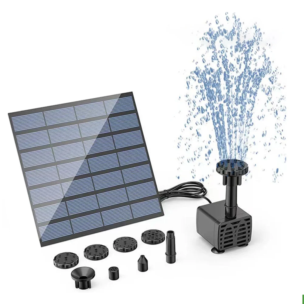 

Solar Panel Powered Water Fountain Pool Pond Garden Water Sprinkler Sprayer with Water Pump with 6 Nozzles Base