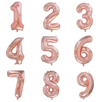 32inch rose gold foil number balloon air ballons first baby girl kids birthday party supplies 1st 1 2 3 4 5 6 7 8 9 10 years old