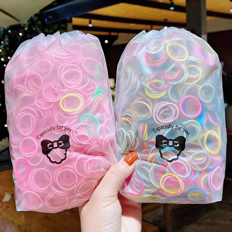 

100 Pcs/set Children Mini Rainbow Elastic Hair Bands Ties Cute Rubber Bands Holder for Kids Girls Hair Accessories Wholesale