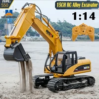 huina 1550 rc excavator 114 remote control toy truck excavator cars trucks tractor model engineering vehicle toys boys gifts