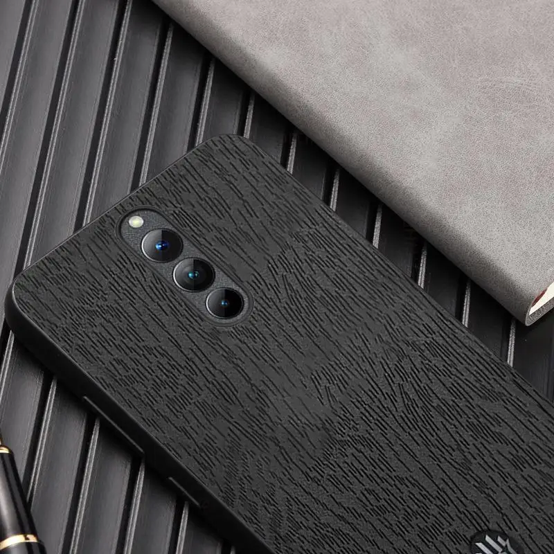 Cases For ZTE nubia Red Magic 8 Pro Plus Wood Texture Leather Phone Case For Nubia Red Magic 8 7 6 8 Pro Ultra Slim Phone Cover