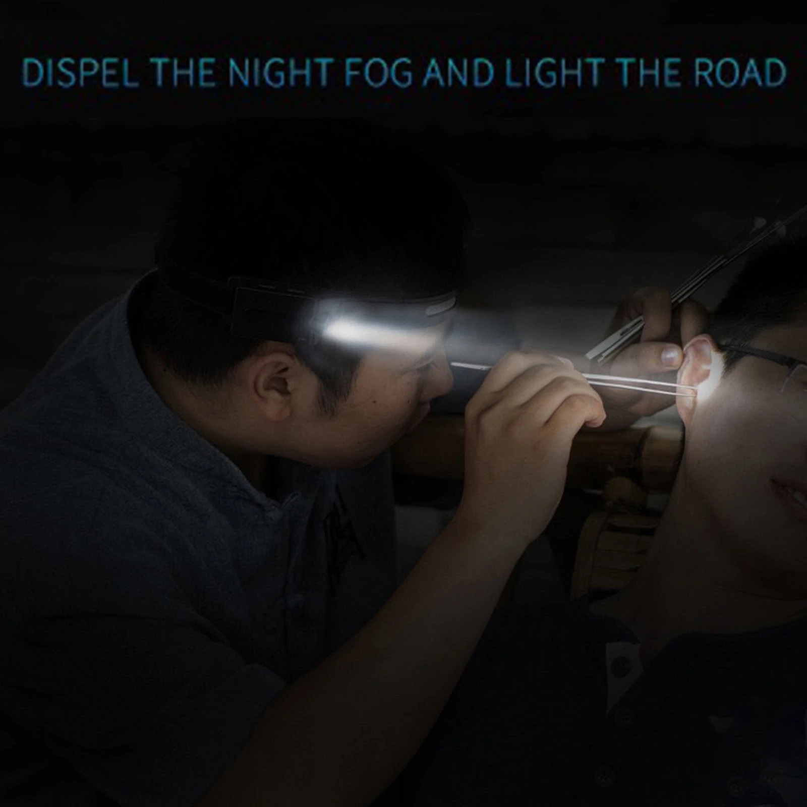 

COB LED Headlamp Headlight Band Lamp Bar Head EVA Flashlight Rechargeable Work Light Outdoor Camping Equipment